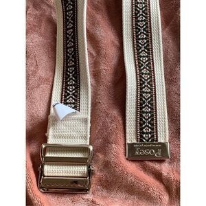 Posey Gait Belt Embroidered Cotton Walking Belt Nickel Plated Metal Buckle Trans